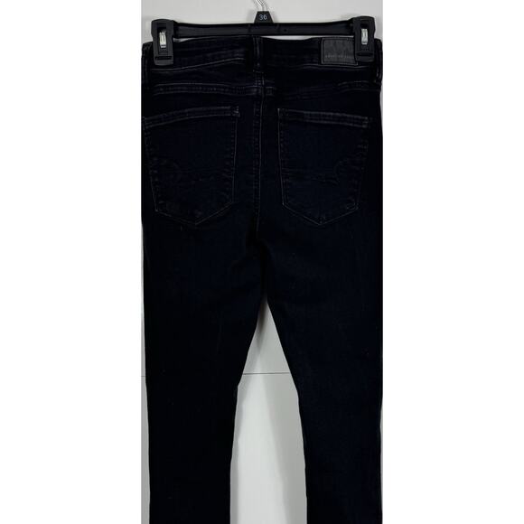 American Eagle Next Level Stretch Black Distressed Jeans Size 2 Short - Picture 4 of 13